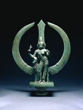 Trident with Shiva as Ardhanari Half Woman South India Chola period 900 13th Cleveland museum